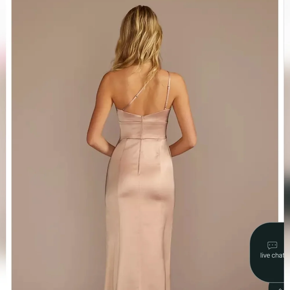 One Shoulder Long Satin Gown - Picture 5 of 8